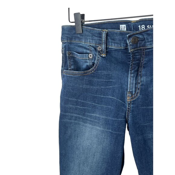 Gap Kids Girls 18 Super Skinny Dark Wash Stretch Denim Jeans - Picture 8 of 15